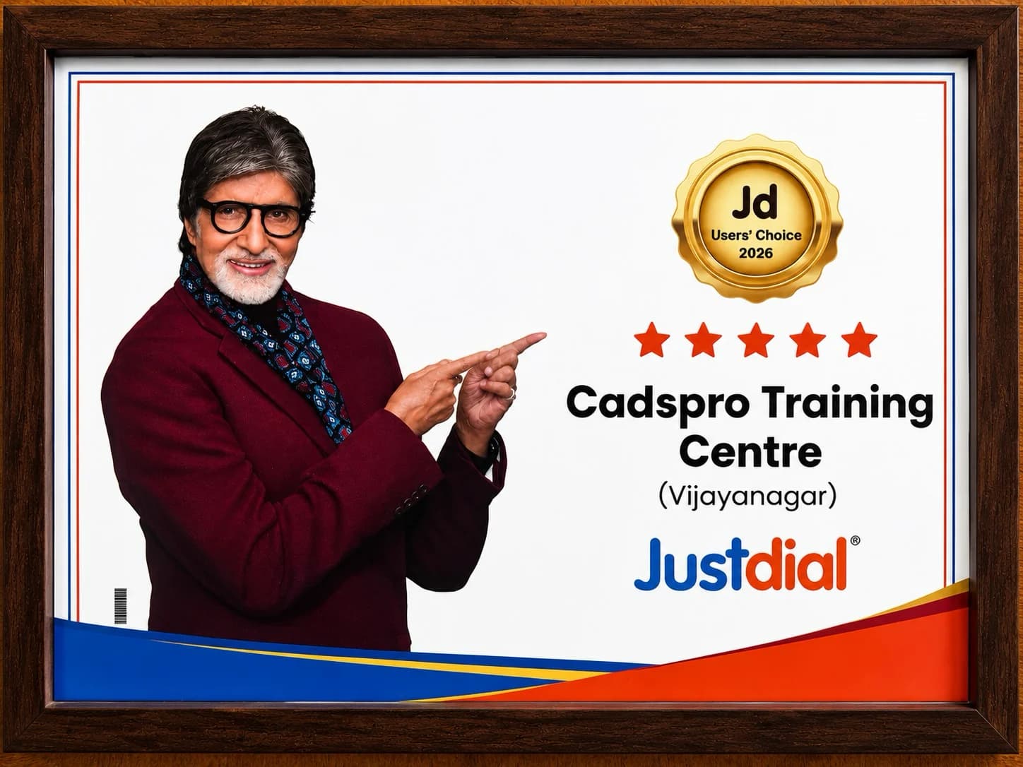 Justdial Users' Choice 2026 — Cadspro Training Centre, Vijayanagar